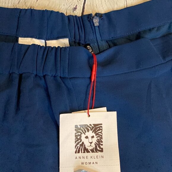 Anne Klein Skirt Pleated Long Midi Navy - Picture 4 of 8